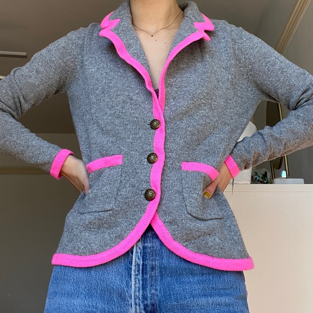 autumn cashmere grey and pink blazer